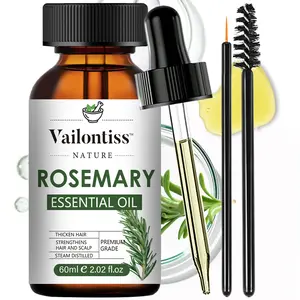 Rosemary Essential Oil (2.02 fl.oz) | Natural Oil for Hair Strengthening Moisturizing, Healthy Hair Growth, Scalp Care, Rosemary Scalp Tonic, Skincare, Massage, Aromatherapy, and Diffuser