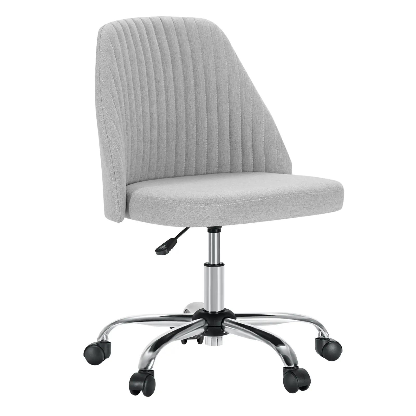 Sweet Furniture F Armless Office Chair Cute Desk Chair, Modern Fabric Home Office Desk Chairs with Wheels Adjustable Swivel Task Computer Vanity Chair
