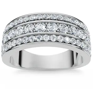 1Ct Men's Diamond Wedding Anniversary Ring 10k Gold Lab Grown