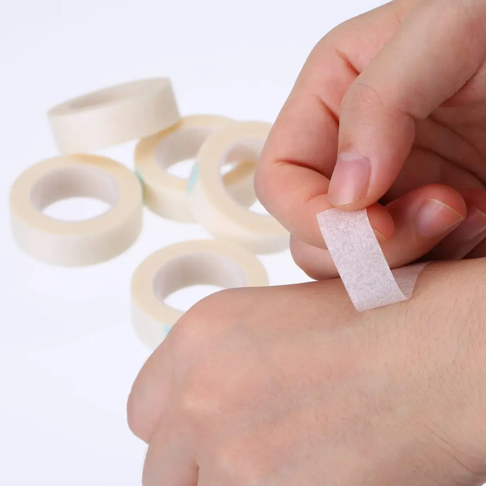 5 Rolls High Adhesive Breathable Mesh Tape for Self-Adhesive Nose Shaping, Low-Allergy Hypoallergenic Paper Tape for Sensitive Skin and Eyelash Extensions, Ideal for Wound Recovery, Wound Care and Sport Swelling