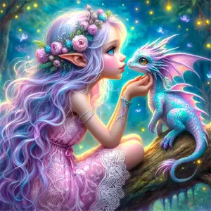 Girl Diamond Painting Portrait DIY Acrylic Craft Supplies Embroidery Dinosaur Cartoon New Arrival Mosaic Decor For Home Needle Crafts Kit