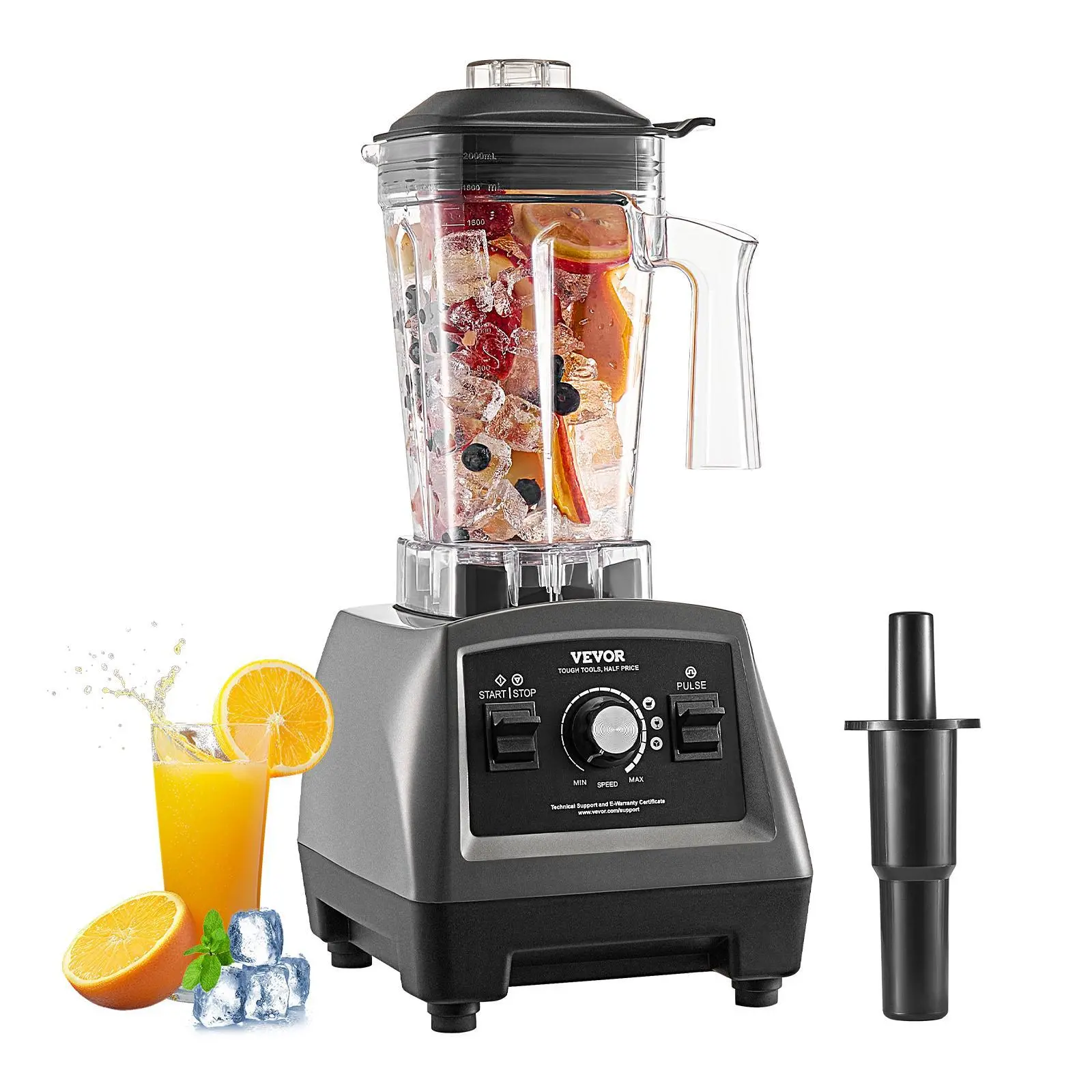 【SummerFinds】VEVOR 1400W Adjustable High-Speed Countertop Blender, 61 oz BPA Free Ice Crushing Blender with Removable Multi-Mode Jug, Smoothie Machine for Kitchen Food Processing (1000-1499 W)