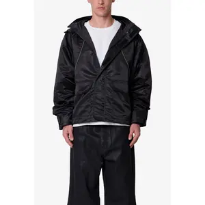 mnml Reflective Piped Parka Jacket - Black mnml Reflective Piped Parka Jacket - Black