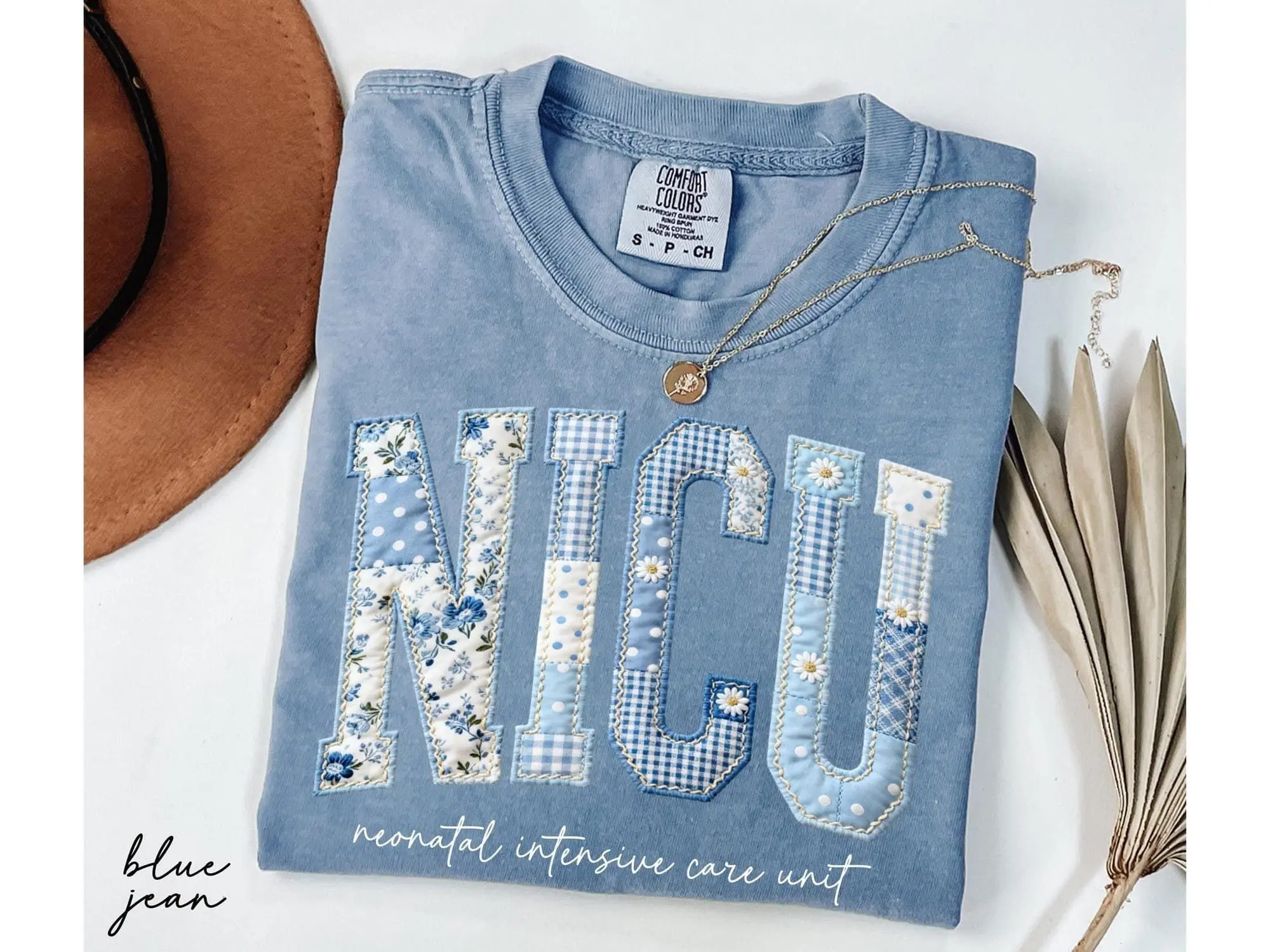 Comfort Colors NICU Floral Nurse Shirt, Neonatal Intensive Care Unit Patchwork Tee, NICU Nurse Gift, Nurse Appreciation Gifts, Baby Nurse