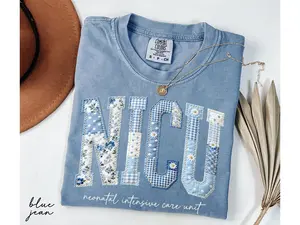 Comfort Colors NICU Floral Nurse Shirt, Neonatal Intensive Care Unit Patchwork Tee, NICU Nurse Gift, Nurse Appreciation Gifts, Baby Nurse