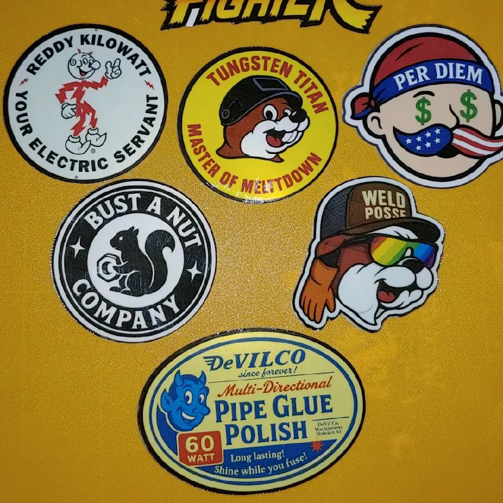 Welding Stickers! - Assorted Designs Featuring Welding Tools and Equipment in Various Styles