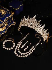 Elegant Baroque Style Wedding Accessories Set, Includes Crown Necklace Earrings Bracelet, Perfect for Party Dance Festival Gifts
