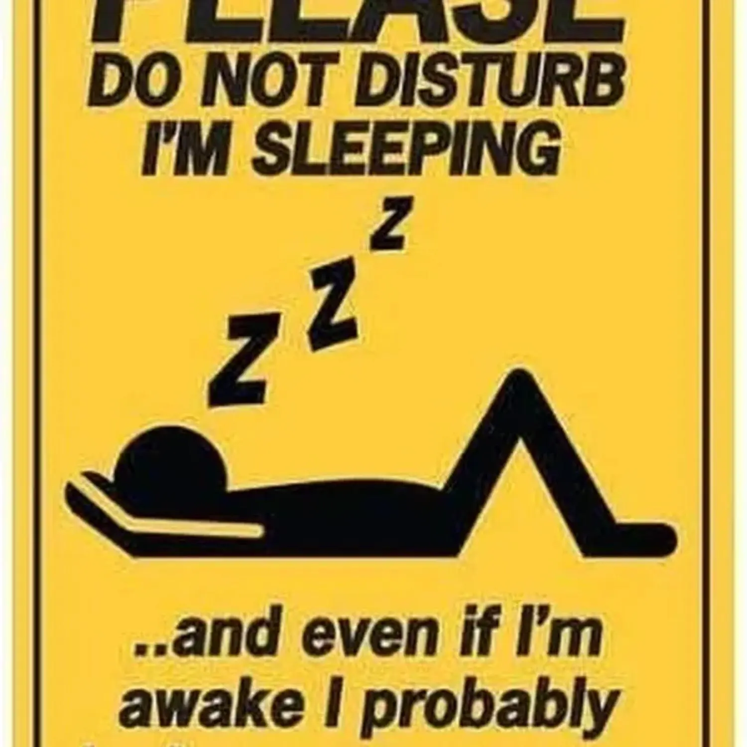 Tin Sign Decoration Notice Warning Sign Please Do Not Disturb I'M Sleeping For Home Or Outdoor 12" X 8"