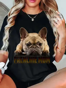 100% Cotton Unisex Frenchie Mom Shirt Mother's Day for French Bulldog Mom T-Shirt