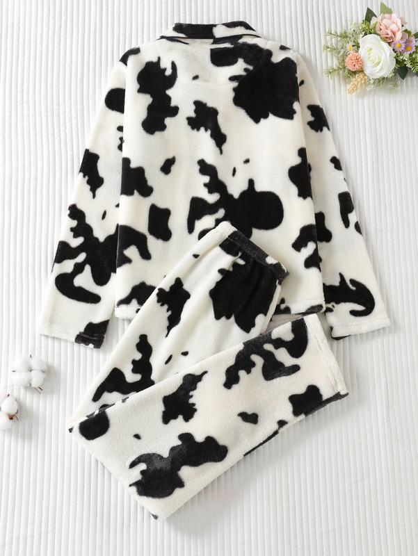 Women's Two-Piece Pajama Set of Plush Casual High-End Winter Warm Homewear with Pocket Design Cozy Comfort in Every Stitch Loungewear Nightwear Chic Elegance Pjs Top Womenswear Star Pattern Long Sleeve