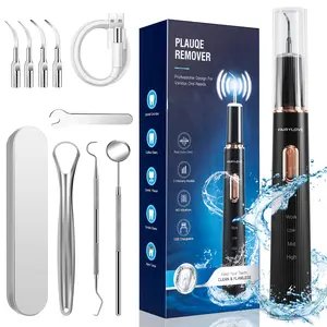 Plaque Remover for Teeth, Tartar Remover for Teeth Cleaning with 4 Replaceable Heads and 3 Adjustable Modes, Rechargeable Teeth Cleaning Plaque Remover for Home
