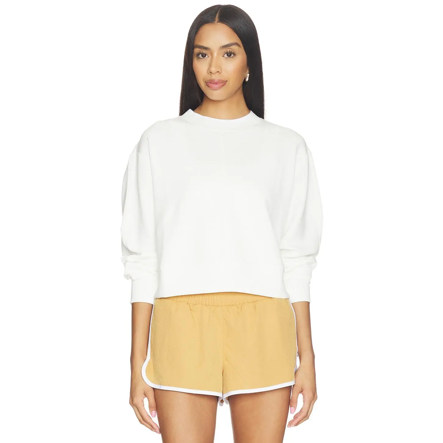 Varley Tasmin Cropped Sweater in Snow White