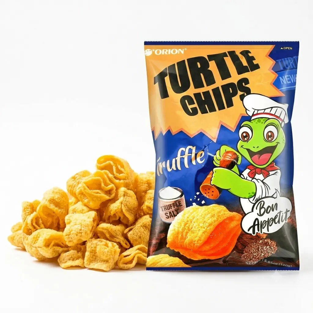 Turtle Chips Korea Truffle Salt 5.65 oz 6 Huge Bags
