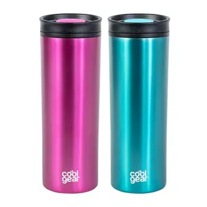 COOL GEAR 2-Pack 20oz Amelia Coffee Travel Mug with Spill Resistant Slider Lid