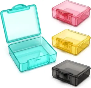 Small Pill Box 4 pcs, Cute Travel Pill Organizer Case Mini Tiny Clear Plastic Storage Containers Portable for Pocket Purse Healthcare Calcium