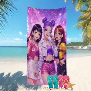 Shiny Stage Print Beach Towel, Design Beach Towel, Super Absorbent Quick Dry Microfiber, Anime Style Vacation Swimming Spa Beach Towel, Cross-Border Bestseller