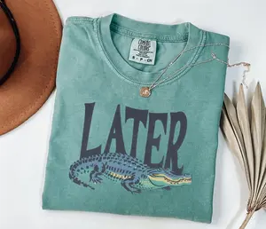 Comfort Colors Later Gator Vintage 90s T-Shirt, Funny Alligator Graphic Tee, Retro Style Oversized Shirt, Gift for Him or Her