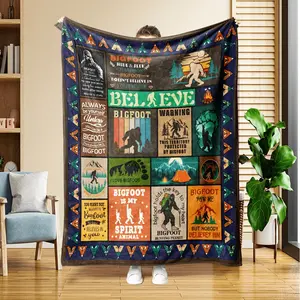 Vintage Bigfoot and Sasquatch Flannel Throw Blanket Cozy Warm AllSeason Gift for Cryptid Enthusiasts Perfect for Camping Outdoor Adventures Machine Washable Wearable Blanket