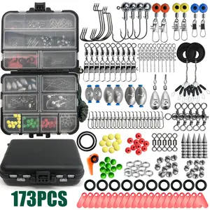 246PCS Fishing Tackle Kit - All-in-One Fishing Accessories Set with Waterproof Tackle Box | Includes Hooks Sinkers Swivels Bobbers Beads for Freshwater Saltwater Fishing