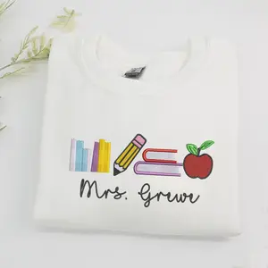 Personalized Teacher Name Embroidered Crewneck | Custom Teacher Sweatshirt | Cute Teacher Spirit Wear | Teacher Icon Pullover