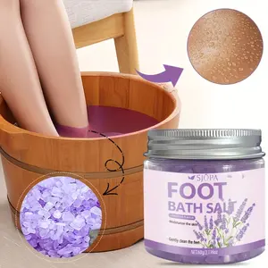 Sea salt foot soak, natural lavender aroma - hypoallergenic, ideal for dry or cracked feet, perfect for post-workout relaxation and long-term use