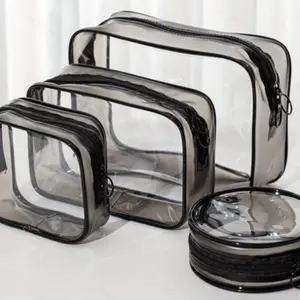 Transparent PVC Travel Storage Bag, Clear Makeup Bag, Travel Cosmetic Bags, Beauty Cosmetics Pouch, Grooming Kit, Toiletries Organizer, Laundry Bag