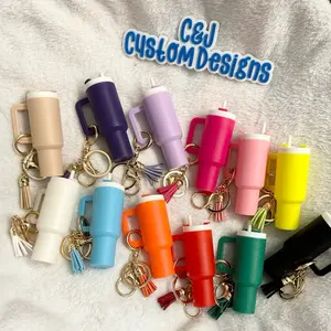 Mini Tumbler Keychains - Assorted Colors with choice of design
