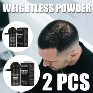 Adglamful Hair Fibers 15g & 2-Pack – Instant Volume, Root Touch-Up & Bald Spot Concealer, Matte Finish, Sweatproof & Windproof – Black & Dark Brown Haircare