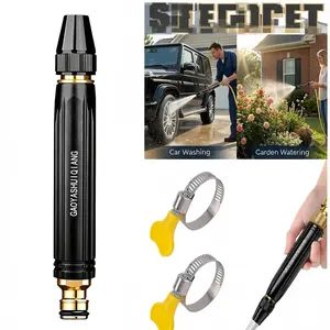 High Pressure Power Washer Nozzle With Connector Set, Upgraded Hose Sprayer For Car Washing And Outdoor Cleaning, Adjustable Spray, Metal Water Hose Sprayer Attachment for Car Washing Driveway Cleaning Yard Watering (1 pcs) Gun