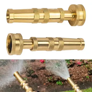 2Pack Solid Brass Garden Spray Nozzle 4" Adjustable Twist Water Hose USA Stock