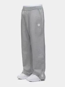 New Men's Retro Sports Pants, Hip-Hop Street Style, Embroidery and Leg Zipper Design, Fashionable Streetwear, Trendy Athletic Apparel, Casual Sports Pants, Casual Sport Trousers