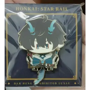 Honkai: Star Rail Dan Heng Kawaii Game Cosplay Official Metal Brooch Lapel Badge Pendant Anime Souvenir Bags Button Pins Gift