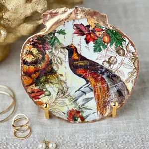 Fall Partridge Bird Scallop Shell