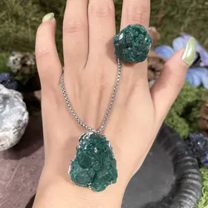 [NO.SS03]Handmade【Dioptase】ring and necklace