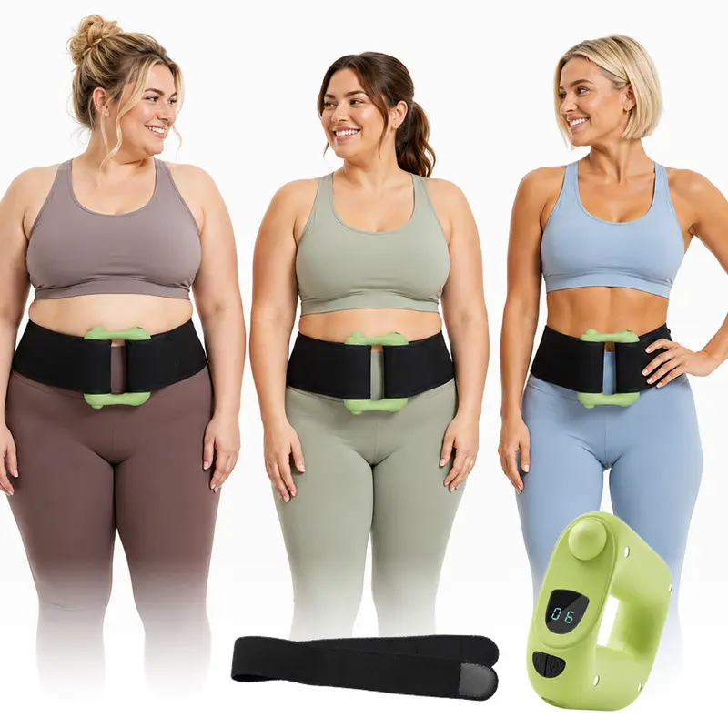 Turbo-Vibe Fascia Ring Belt Cordless Vibration Massager - Rechargeable, Portable, Hands-Free, Adjustable Strap, 6-Speed 6-Mode 11-Intensity Mini Trainer for Abdominal & Fascial Ring Muscle Recovery, Relaxation for Office Workers, Gift for Boyfriends