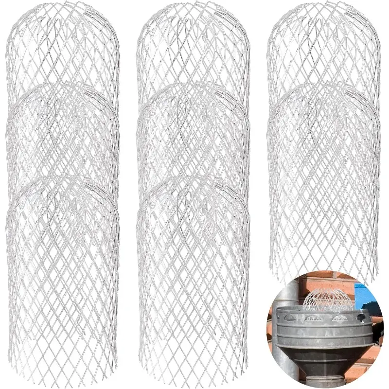 8 Pack Downspout Filter Strainer Aluminum Gutter Downspouts Guard Screen Expandable Gutter Downspout Protectors for Preventing Blockage from Leaves & Debris‌