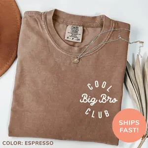 Comfort Colors Cool Big Bro Club Shirt, Pregnancy Reveal Shirt, Baby Announcement Shirt, Cool Brother Shirt, Gift for Big Brothers