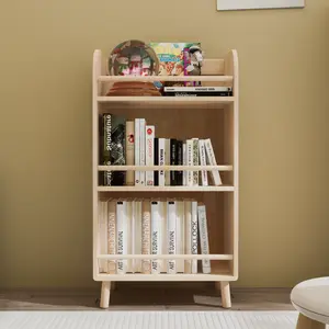 Spaco Rustic Bookshelf - Solid Pine Wood, 0.6in Thick Heavy-Duty Shelves, 19.69inW×36.61inH Modern Farmhouse Bookcase for Living Room & Home Library