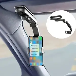 Rotatable Car Sunshade Phone Holder, Universal Multi-Function Car iPhone Mount, Phone Compatible Automotive Interior Accessory
