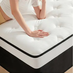 12/14 Inch Reinforced Edge Support Hybrid Mattress for Twin Full Queen King Beds, Independent Springs & Memory Foam Delivers Spinal Support, Pressure Relief and Breathable Medium Firm Feel