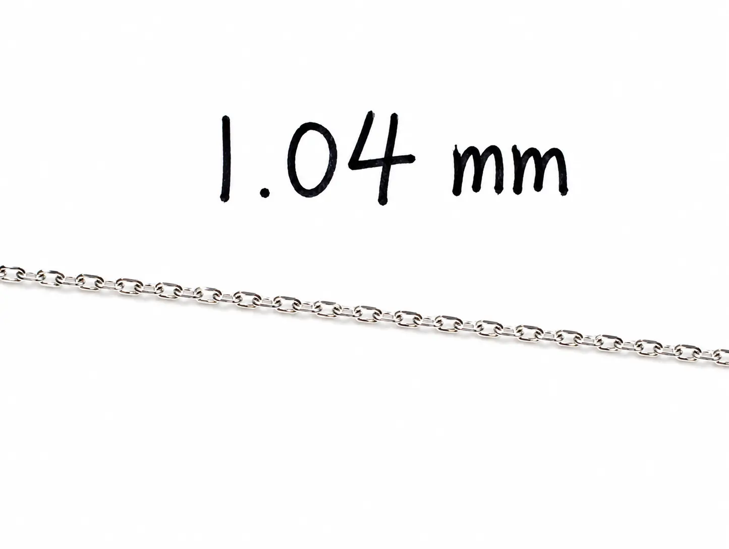 Forzentina Cable Chain Rhodium Plated 925 Sterling Silver Italy 1.04mm