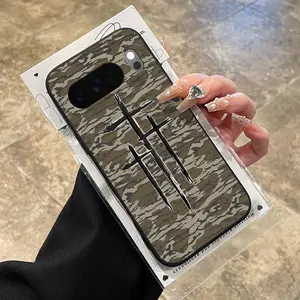 Rounded Edge Phone Case for Google Pixel 10 9 8 7 Pro A XL Camouflage Crosses Pattern Anti-Scratch Shockproof Soft Liquid Silicone Protective Cover Smartphone Casing