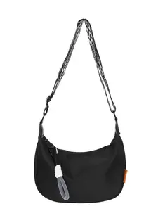 High-Quality Multi-Layer Crescent Crossbody Bag, Wide Strap Casual Commuter Shoulder Bag, Large Capacity Versatile Underarm Bag, Student Travel Backpack