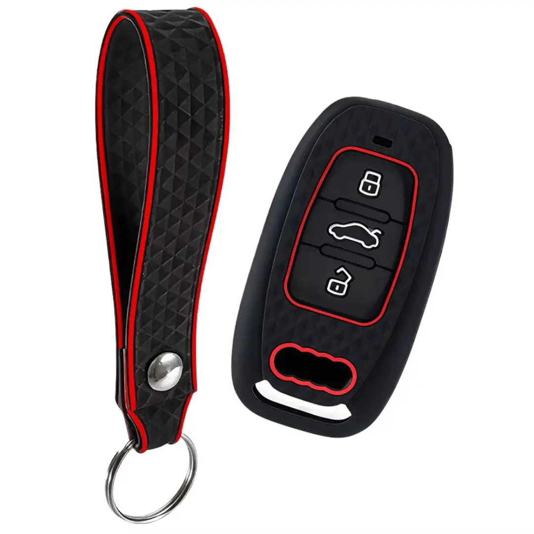 Silicone Car Key Case Cover For Audi Q3 Q5 Q7 A1 A3 8P A4 B9 A5 A6 C7 8S 8W A7 A8 4M S4 S5 S6 S7 S8 RS3 RS6 SQ5 TTS TFSI Car Key Protector Car Key Accessories