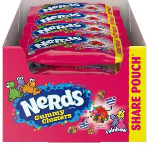 Nerds Gummy Clusters - Share Pouch Snack Candy - Ideal for Sharing - Fun Colors and Designs - Bonbon Sweet squashies snack food