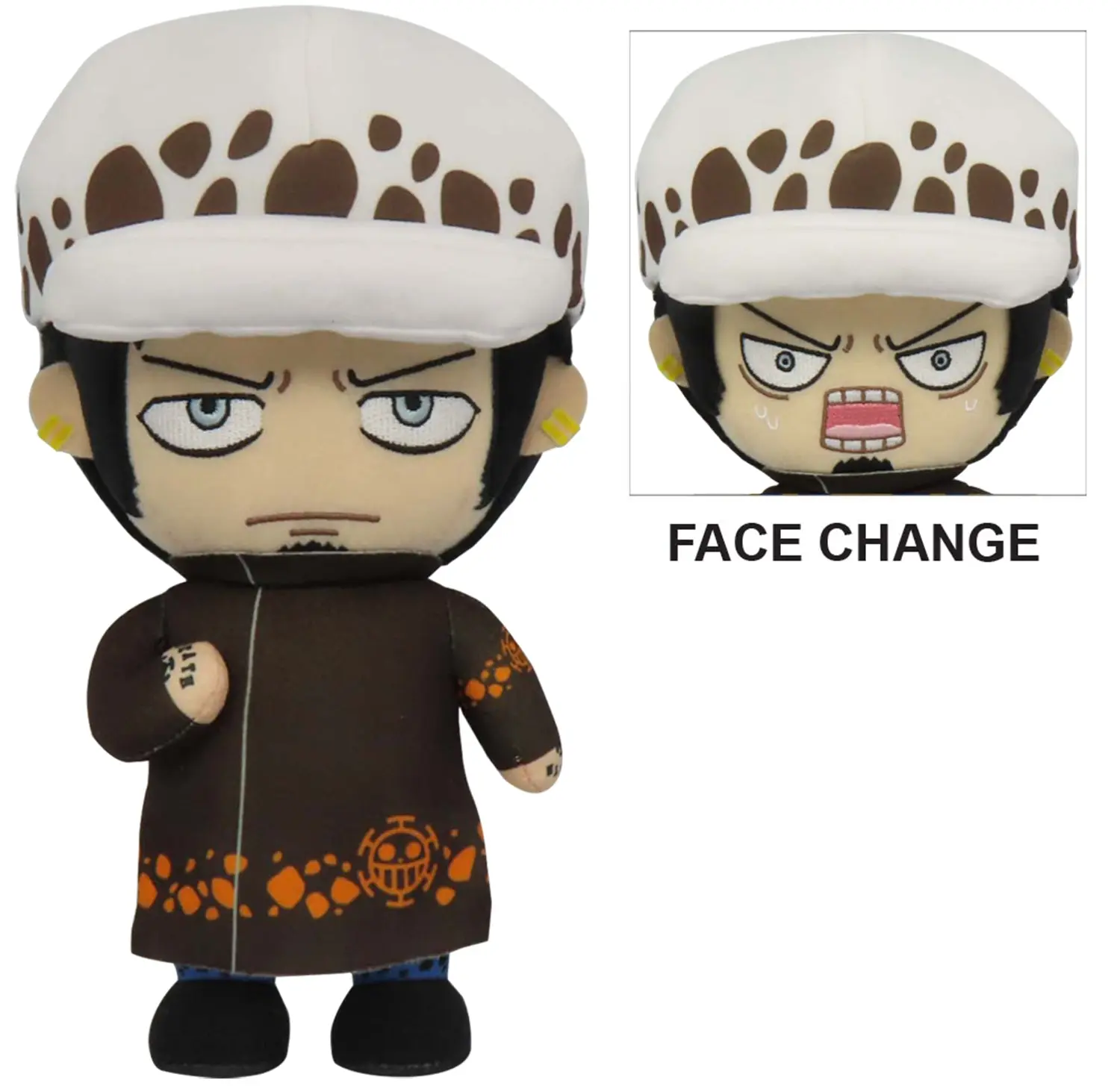 One Piece - Trafalgar D. Water Law (Face Changing) Plush 8" H