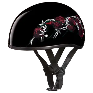 D.O.T. DAYTONA SKULL CAP- W/ BARBED ROSES