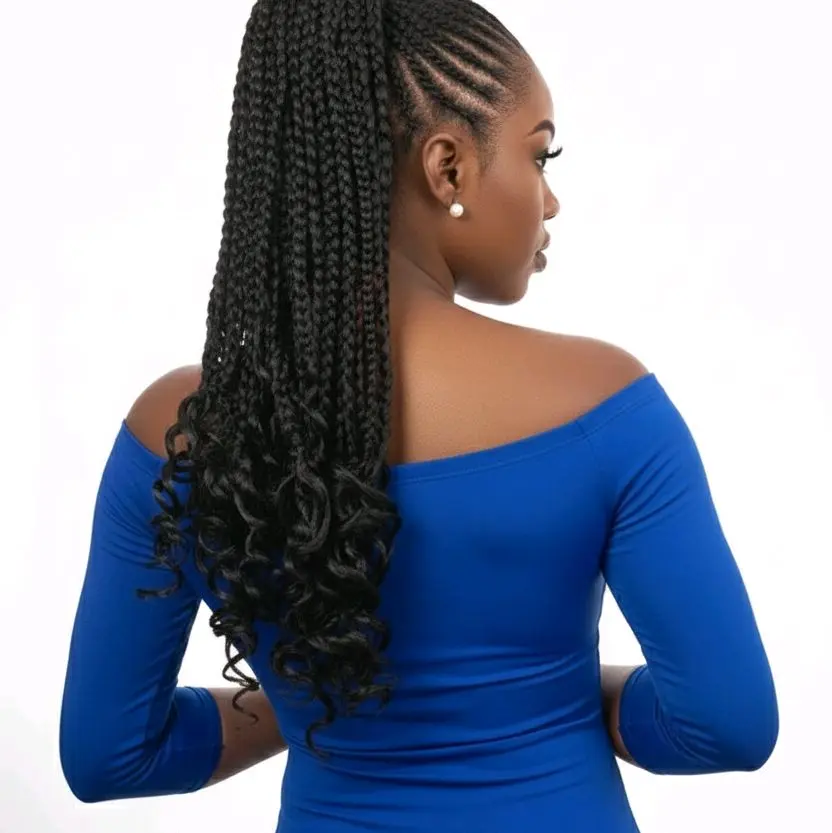 Braided Ponytail Extension - Black Braids for Stylish Hairstyles