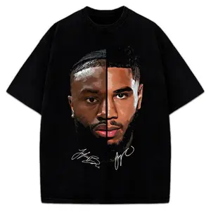 "Jaylen Br0wn And Jas0n Tatum Duo T-Shirt Boston Basketball Custom Design Graphic T-Shirt, Unisex T-Shirt " Menswear Top