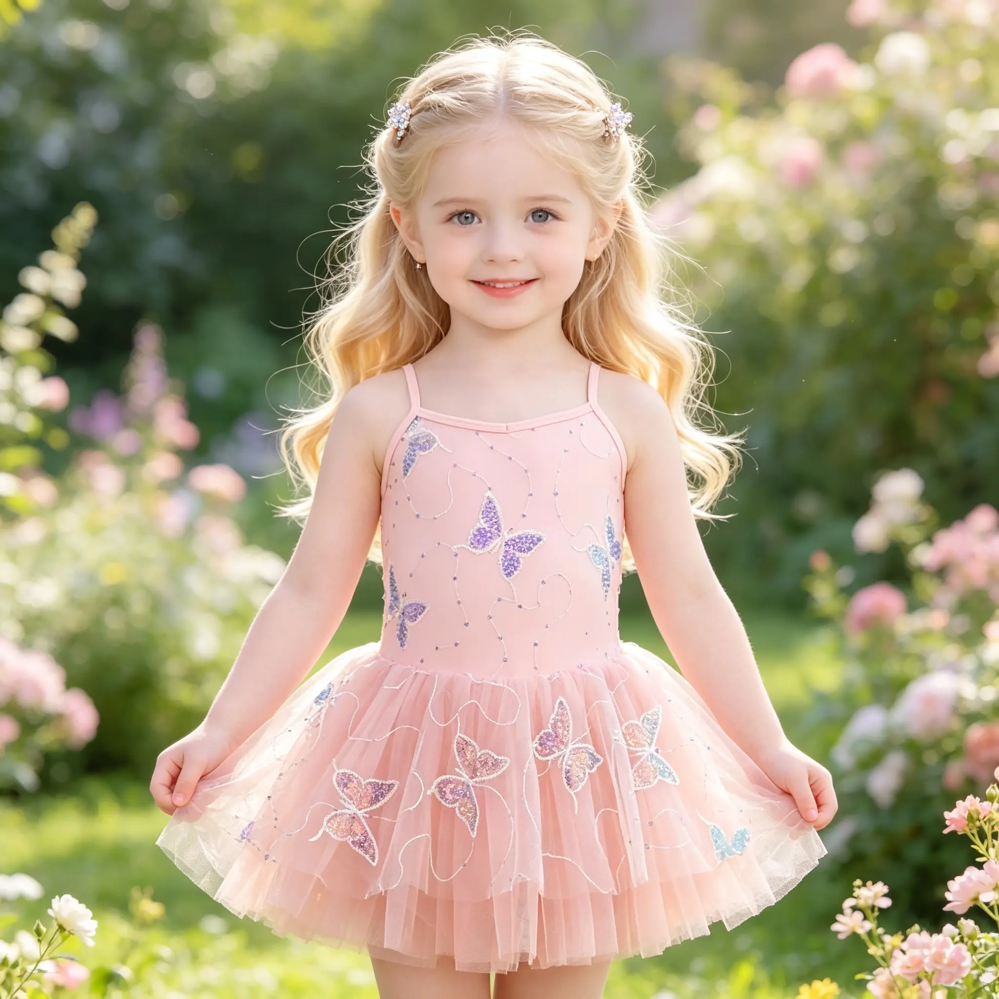 Pink Butterfly Ballet Leotard Tutu Dress for Girls - Sleeveless Embroidery Dancewear, Toddler Ballerina Outfit for Recital & Ballet Class